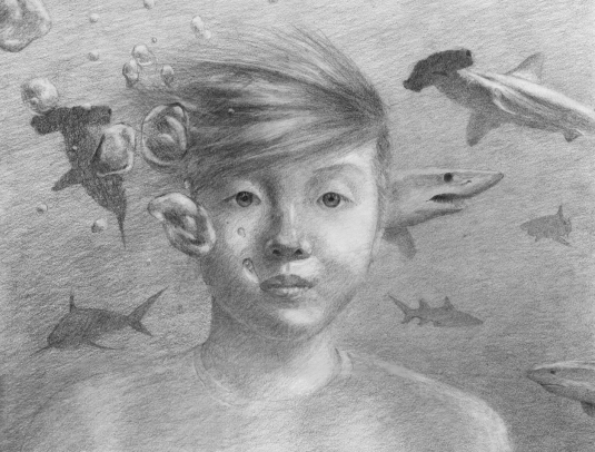 ^ "I Would Rather Be Here in 2020" by Christian Y. (Pencil on paper) received a Gold Key for the Scholastic Art & Writing Awards 2021